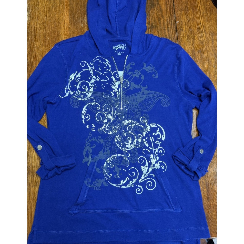 Style And Co. Sport Y2K Top Shimmer Streetwear Tattoo Design Size Large